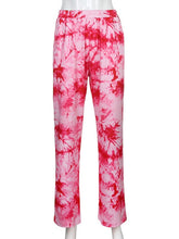 Load image into Gallery viewer, Women&#39;s Pink Purple Tie-Dye Casual Wide Leg Pants
