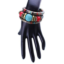 Load image into Gallery viewer, Multilayer Bohemian Turquoise Flexible Bracelet
