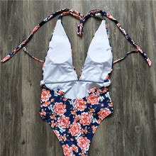 Load image into Gallery viewer, Sexy V-Neck High Waist Floral Printed Swimsuit
