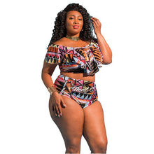 Load image into Gallery viewer, Solid Color Print Plus Size Swimsuit Bikini
