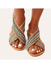 Load image into Gallery viewer, Ethnic Style Flat Large Size Sandals
