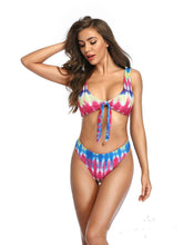 Load image into Gallery viewer, bikini lady sexy print triangle split swimsuit
