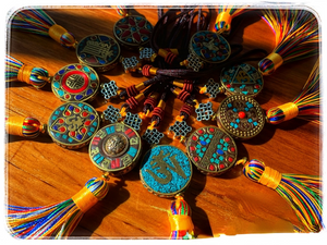 Tibetan gift weaving Jokhang Temple blessing circulation six character mantra Vajra pestle car pendant jewelry
