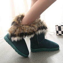 Load image into Gallery viewer, Cozy Winter Solid Color Short Faux Fox Warm Snow Ankle Boots
