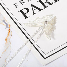 Load image into Gallery viewer, Silver Plated Openwork Butterfly Diamondd Wings Necklace

