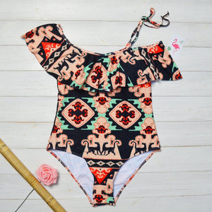 Cape Printed One-piece Swimsuit Bikini