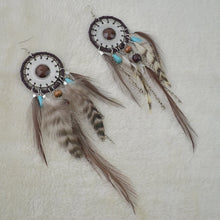 Load image into Gallery viewer, 5 Colors Bohemia Feather Dream Catcher Tassels Earrings Accessories
