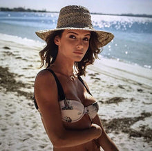 Load image into Gallery viewer, Printed Steel Plate Gathered Split Swimsuit Bikini
