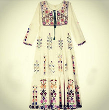 Load image into Gallery viewer, Print Long Sleeve Embroidered Bohemia Beach Maxi Dress
