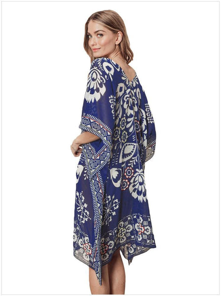 Print Chiffon Loose Beach Bikini Cover Up