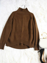 Load image into Gallery viewer, Casual Knitting Solid Color High-neck Sweater Tops
