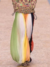 Load image into Gallery viewer, Spring And Summer Boho Style Color Strips Pleated  Striped Skirt
