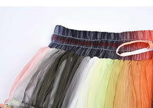 Load image into Gallery viewer, Spring And Summer Boho Style Color Strips Pleated  Striped Skirt
