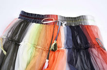 Load image into Gallery viewer, Spring And Summer Boho Style Color Strips Pleated  Striped Skirt
