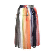 Load image into Gallery viewer, Spring And Summer Boho Style Color Strips Pleated  Striped Skirt
