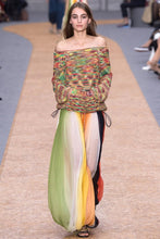 Load image into Gallery viewer, Spring And Summer Boho Style Color Strips Pleated  Striped Skirt
