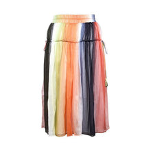 Load image into Gallery viewer, Spring And Summer Boho Style Color Strips Pleated  Striped Skirt
