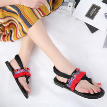 Load image into Gallery viewer, Bohemian Tasseled Flat Heel Sandals Clip Toe  Shoes
