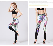 Load image into Gallery viewer, Printing Quick-drying Yoga Pants Sports Leggings Digital Printing Feet Length Yoga Pants

