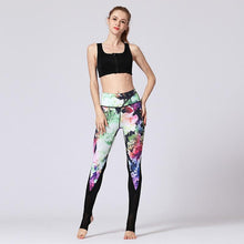 Load image into Gallery viewer, Printing Quick-drying Yoga Pants Sports Leggings Digital Printing Feet Length Yoga Pants
