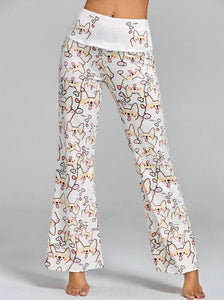 Cats Bones Printed Casual Yoga Pants