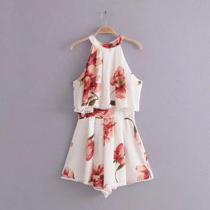 Flower Sleeveless Beach Rompers