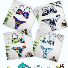 Load image into Gallery viewer, Sexy Split Bikini Braided Straps Coconut Tree Print Swimsuit
