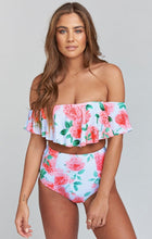 Load image into Gallery viewer, Strapless High Waist Floral Printed Off-the-shoulder Ruffled Swimsuit-3
