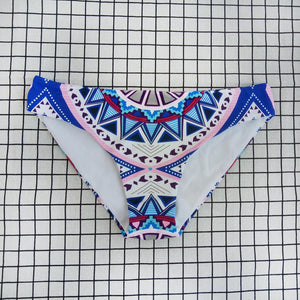 New Sexy Split Swimsuit Blue Print Strappy Bikini