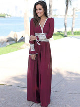 Load image into Gallery viewer, Chiffon Long Sleeves Wide Leg Long Jumpsuits
