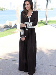 Chiffon Long Sleeves Wide Leg Long Jumpsuits