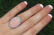 Load image into Gallery viewer, Large Natural Gemstone Opal Sparkling Ring Jewelry
