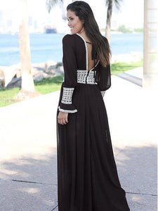 Chiffon Long Sleeves Wide Leg Long Jumpsuits