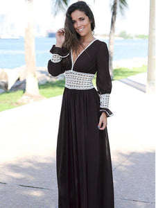 Chiffon Long Sleeves Wide Leg Long Jumpsuits