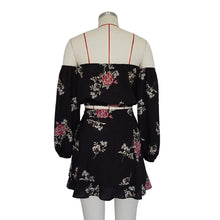 Load image into Gallery viewer, Chiffon Off The Shoulder Skirt and Sleeve Top 2 Piece Set
