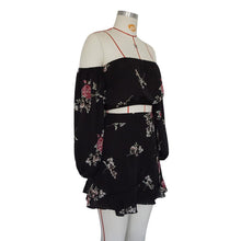 Load image into Gallery viewer, Chiffon Off The Shoulder Skirt and Sleeve Top 2 Piece Set
