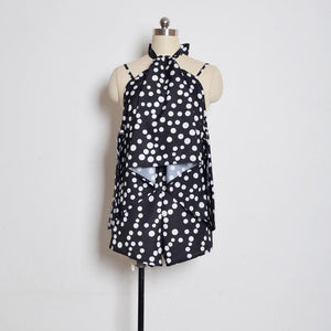 Sexy Bohemia Vacacion Halterneck Polka Dot Backless Jumpsuit