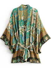 Load image into Gallery viewer, Bohemian Print Retro Loose Sleeves Tie Cardigan Kimono Sun Protection Shirt
