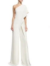 Load image into Gallery viewer, Solid Color One Shoulder Wide Leg Pants Jumpsuit
