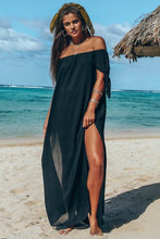 Load image into Gallery viewer, Sexy Off-The-Shoulder Solid Color Irregular Split Beach Dress
