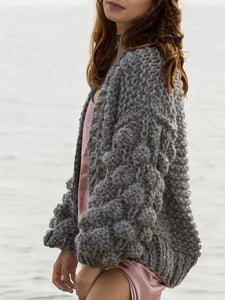 Knit Hollow Long Sleeve Cardigan Outwear Sweater