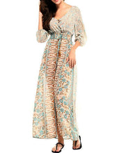 Load image into Gallery viewer, Attractive Bohemia 3/4 Sleeve Front Split Beach Dress Maxi Dress
