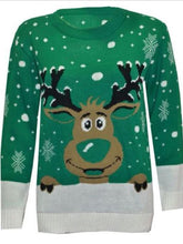 Load image into Gallery viewer, Personality printed Xmas lovely elk long sleeve Xmas free size sweater
