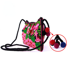 Load image into Gallery viewer, Yunnan ethnic style double-sided embroidery bag Single Shoulder Bag Messenger women&#39;s bag thin canvas bag retro leisure Women&#39;s bag
