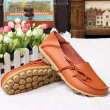 Load image into Gallery viewer, Big Size Pure Color Slip On Lace Up Soft Sole Comfortable Flat Loafers
