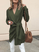 Load image into Gallery viewer, Casual Solid Color V-Neck Long Sleeves Outwear
