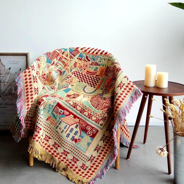 Double-sided Jacquard Knitted Personalized Thread Blanket Sofa Towel Cover Blanket
