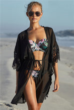 Load image into Gallery viewer, Chiffon Sleeve Lace Up Beach Skirt Sexy Cardigan Bikini Blouse
