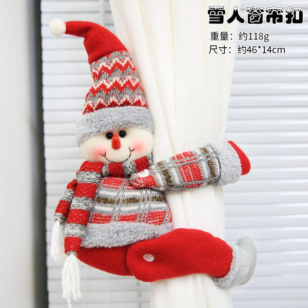 Christmas creative curtain buckle cartoon doll decoration hotel restaurant decoration doll buckle window pendant