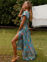 Load image into Gallery viewer, Bohemia V-neck Printed Beach Maxi Split Dresses
